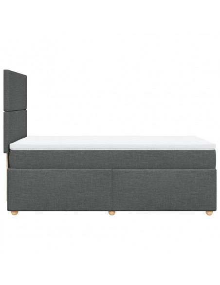 Giroletto a Molle con Materasso Grigio Scuro 80x200 cm Tessuto