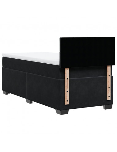 Giroletto a Molle con Materasso Nero 80x200 cm in Velluto