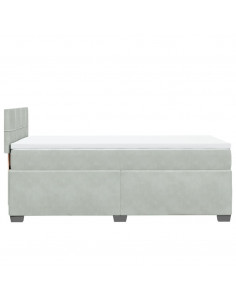 Giroletto a Molle con Materasso Grigio Chiaro 90x190 cm Velluto 2