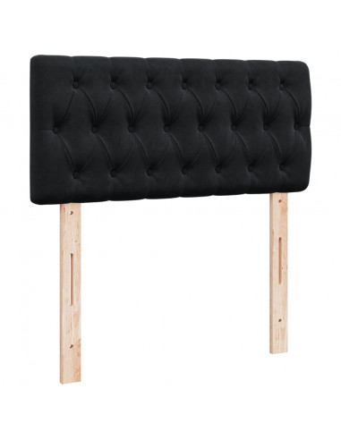 Giroletto a Molle con Materasso Nero 80x200 cm in Velluto