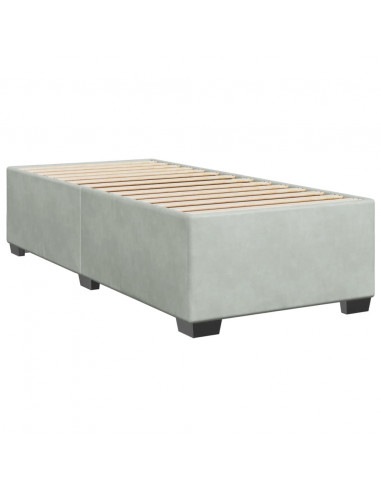 Giroletto a Molle con Materasso Grigio Chiaro 100x200cm Velluto