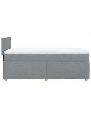 Giroletto a Molle con Materasso Grigio Chiaro 80x200 cm Tessuto