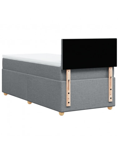 Giroletto a Molle con Materasso Grigio Chiaro 80x200 cm Tessuto