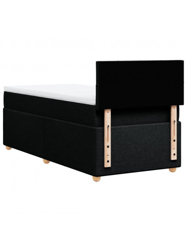 Giroletto a Molle con Materasso Nero 80x200 cm inTessuto