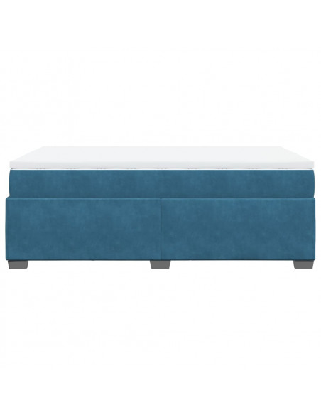Giroletto a Molle con Materasso Blu Scuro 120x200 cm in Velluto