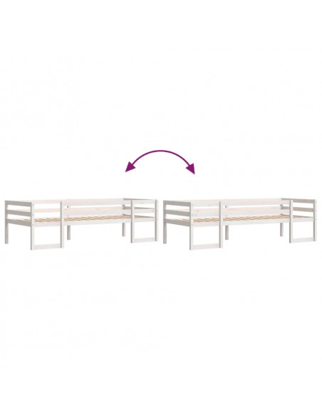 Giroletto per Bambini Bianco 80x200cm in Legno Massello di Pino