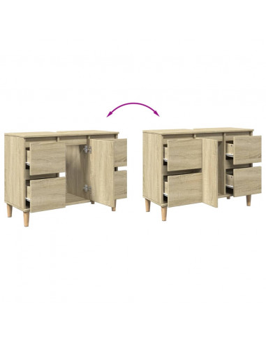 Mobile Lavabo Rovere Sonoma 80x33x60 cm in Legno Multistrato