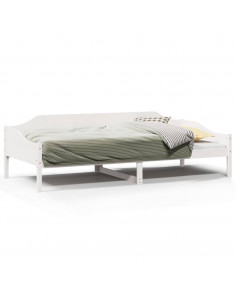Letto senza Materasso Bianco 90x200 cm Legno Massello di Pino 2