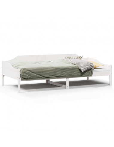 Letto senza Materasso Bianco 90x200 cm Legno Massello di Pino