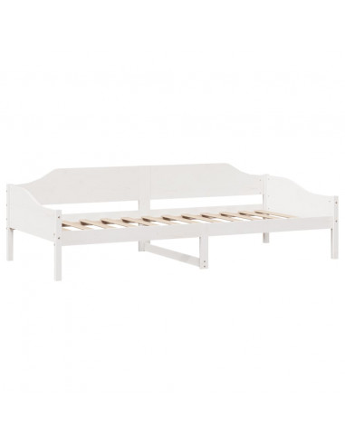 Letto senza Materasso Bianco 90x200 cm Legno Massello di Pino