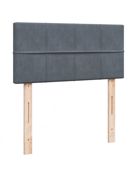 Giroletto a Molle con Materasso Grigio Scuro 100x200 cm Velluto
