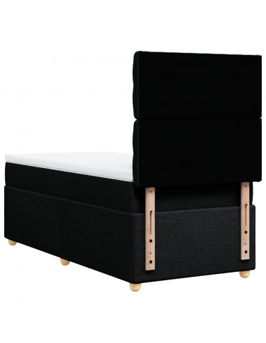 Giroletto a Molle con Materasso Nero 80x200 cm inTessuto