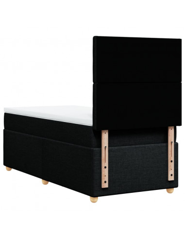 Giroletto a Molle con Materasso Nero 80x200 cm inTessuto