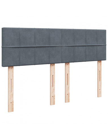 Giroletto a Molle con Materasso Grigio Scuro 140x190 cm Velluto