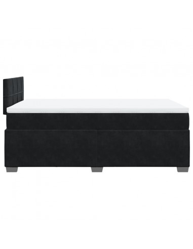 Giroletto a Molle con Materasso Nero 120x190 cm in Velluto