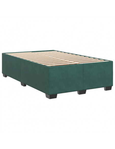 Giroletto a Molle con Materasso Verde Scuro 120x200 cm Velluto
