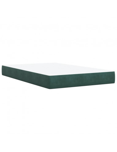 Giroletto a Molle con Materasso Verde Scuro 120x200 cm Velluto