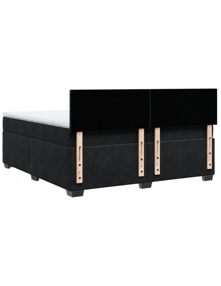 Giroletto a Molle con Materasso Nero 200x200 cm in Velluto