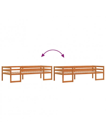 Giroletto per Bambini Marrone Cera 90x200cm Legno Massello Pino