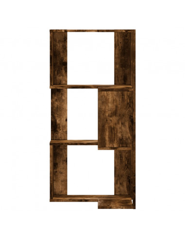 Libreria Angolare 3Ripiani Rovere Fumo 50x50x102 cm Multistrato