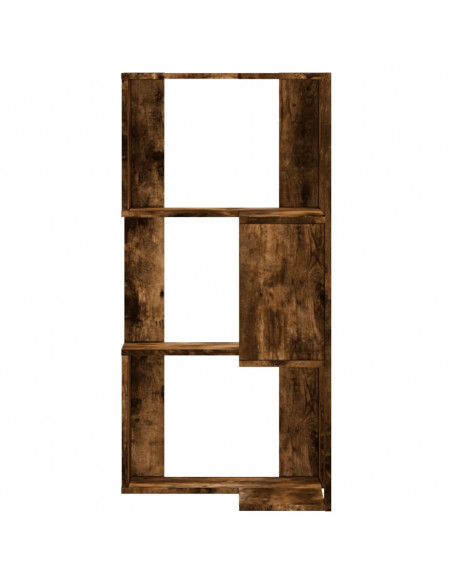 Libreria Angolare 3Ripiani Rovere Fumo 50x50x102 cm Multistrato