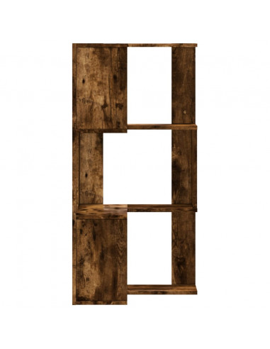 Libreria Angolare 3Ripiani Rovere Fumo 50x50x102 cm Multistrato
