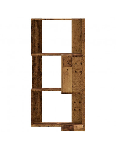 Libreria Angolare 3 Ripiani Legno Vecchio 50x50x102 cm Legno