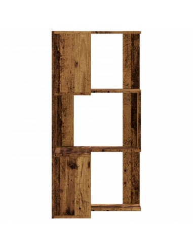 Libreria Angolare 3 Ripiani Legno Vecchio 50x50x102 cm Legno