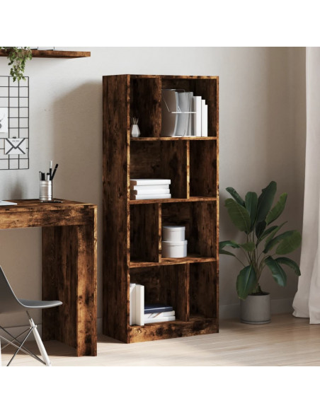 Libreria Rovere Fumo 57x28,5x141 cm in Legno Multistrato
