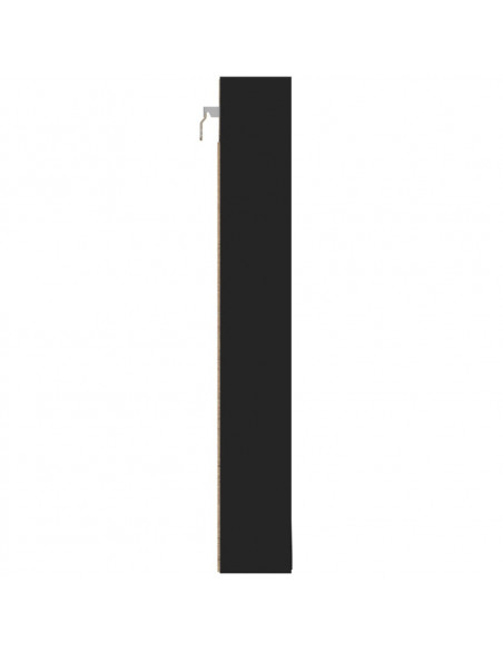 Armadietto con Vetrina Nero 100x8,5x58 cm in Legno Multistrato