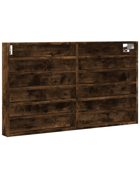 Armadietto Vetrina Rovere Fumo 100x8,5x58 cm Legno Multistrato