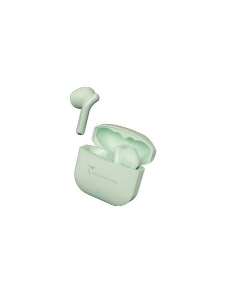 Techmade Auricolari Senza Filo Con Box di Ricarica Green