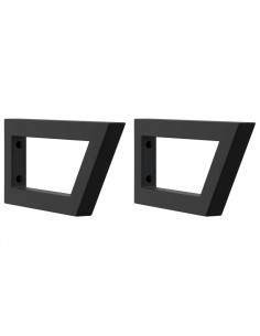 Reggimensole per Lavabo 2 pz Nere Trapezio in Acciaio