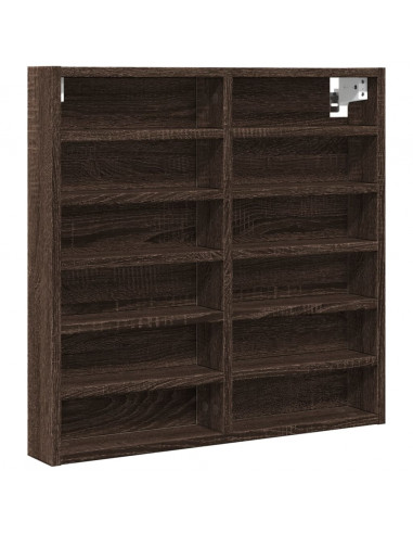 Armadietto Vetrina Rovere Marrone 60x8,5x58cm Legno Multistrato