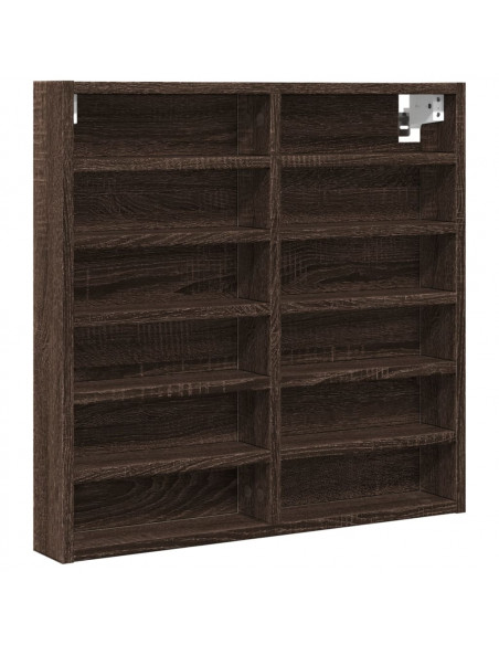Armadietto Vetrina Rovere Marrone 60x8,5x58cm Legno Multistrato