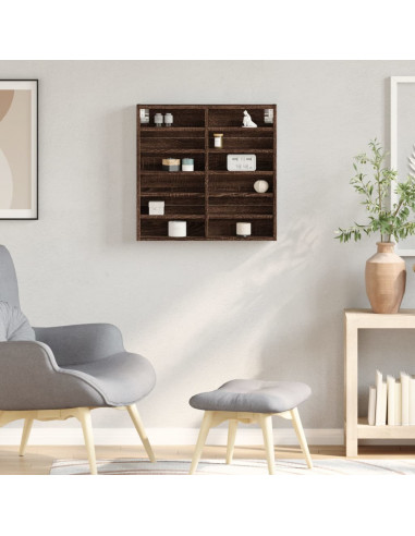 Armadietto Vetrina Rovere Marrone 60x8,5x58cm Legno Multistrato