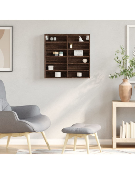 Armadietto Vetrina Rovere Marrone 60x8,5x58cm Legno Multistrato