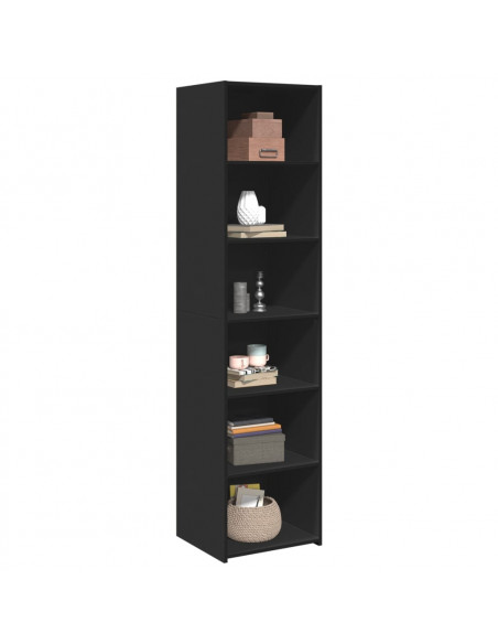 Credenza Nera 45x41x185 cm in Legno Multistrato
