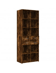 Credenza Rovere Fumo 70x42,5x185 cm in Legno Multistrato 2