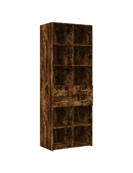 Credenza Rovere Fumo 70x42,5x185 cm in Legno Multistrato