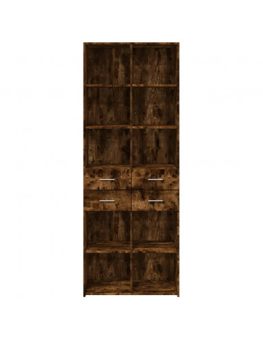 Credenza Rovere Fumo 70x42,5x185 cm in Legno Multistrato