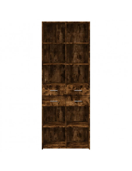 Credenza Rovere Fumo 70x42,5x185 cm in Legno Multistrato