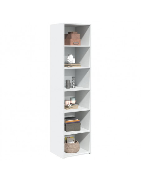Credenza Bianca 45x41x185 cm in Legno Multistrato