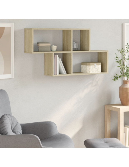 Scaffale a Parete Rovere Sonoma 100x20x53cm Legno Multistrato