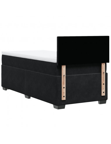 Giroletto a Molle con Materasso Nero 90x190 cm in Velluto