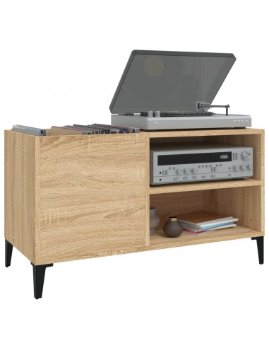 Mobile Porta Dischi Rovere Sonoma 84,5x38x48 Legno Multistrato