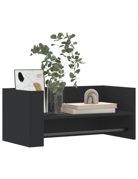 Scaffale a Parete Nero 70,5x35x30,5 cm in Legno Multistrato