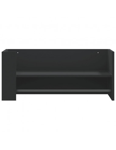 Scaffale a Parete Nero 70,5x35x30,5 cm in Legno Multistrato
