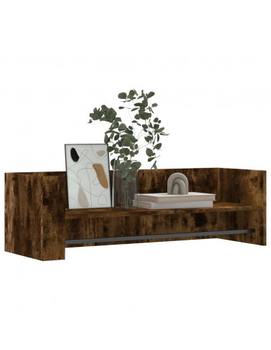 Mensola a Muro Rovere Fumo 100x35x30,5 cm Legno Multistrato