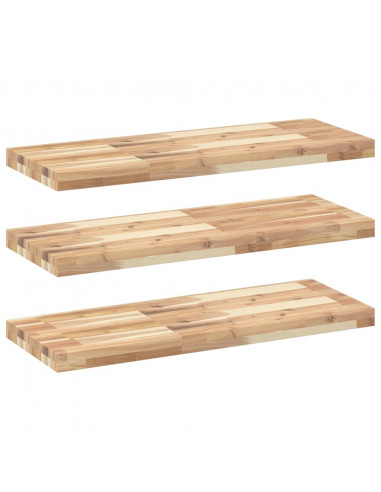 Mensole da Parete 3 pz 100x30x4 cm Legno Acacia Non Trattato